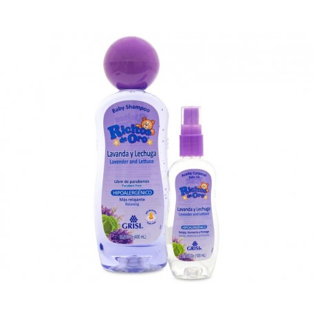 Set de Shampoo y Aceite de Lavanda y Lechuga marca Ricitos de Oro para Bebé-TodoenunLugar-sku: 504147